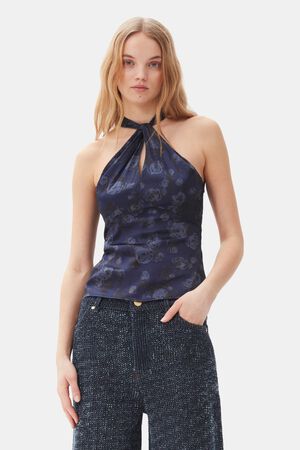 Printed Satin Top