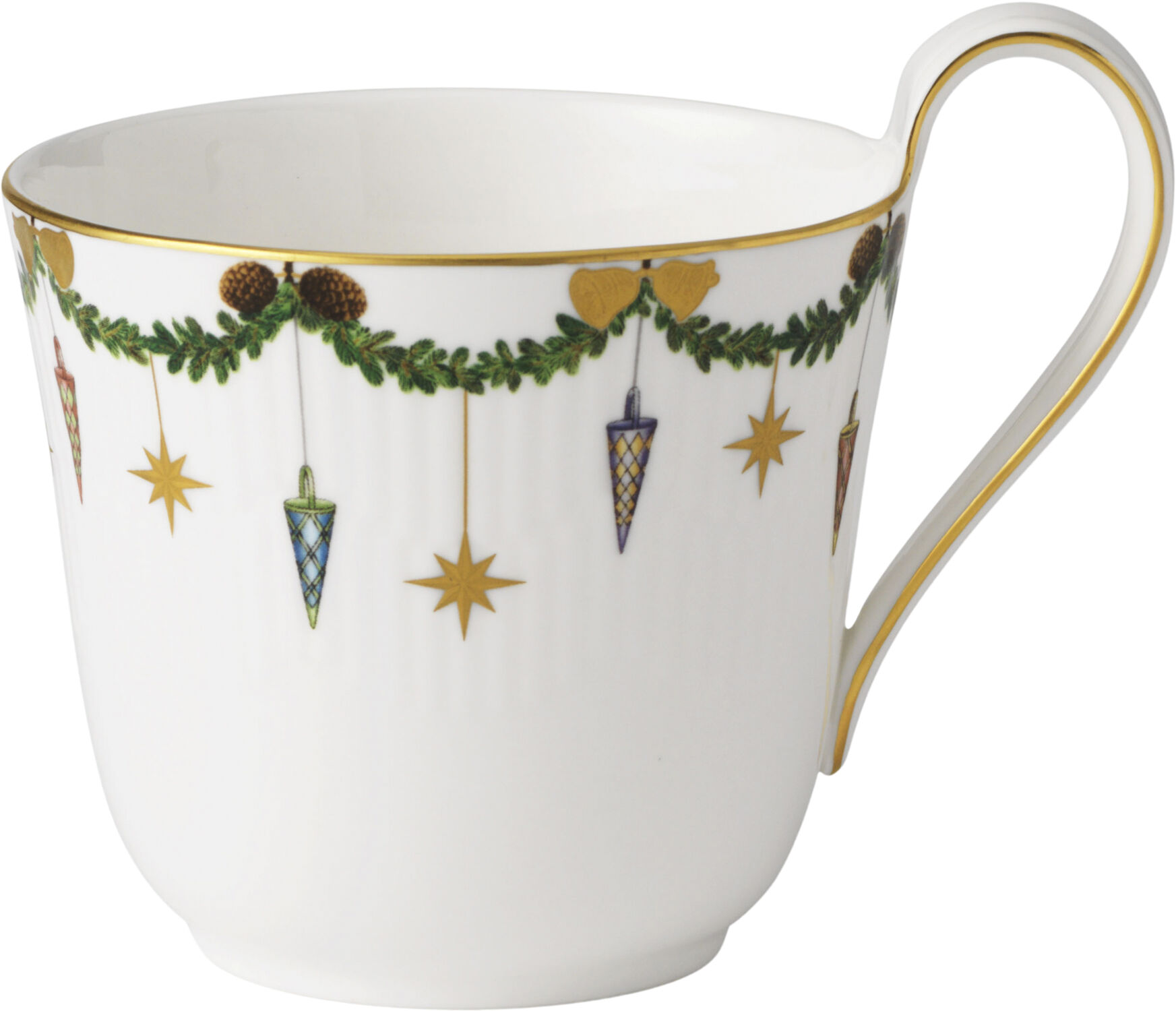 Star Fluted Cristmas kopp med h&ouml;gt handtag 33 cl