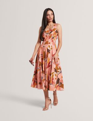 SHIVANA Printed Linen Blend Midi Dr