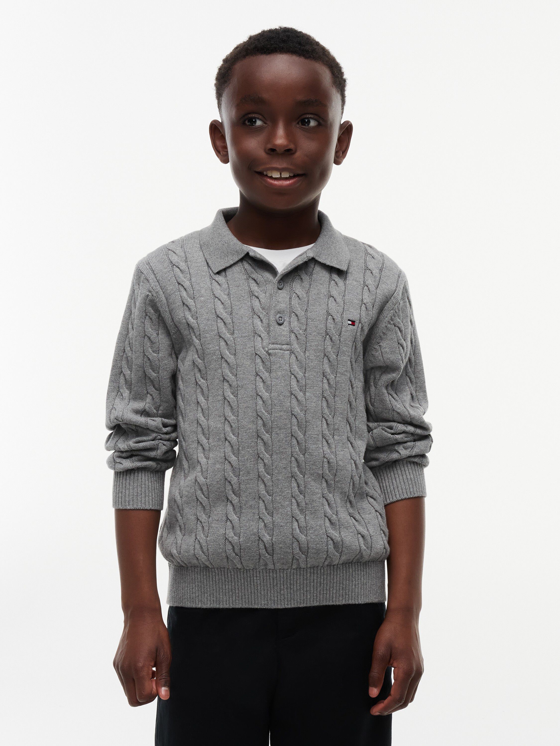 Cable Knit Polo Jumper