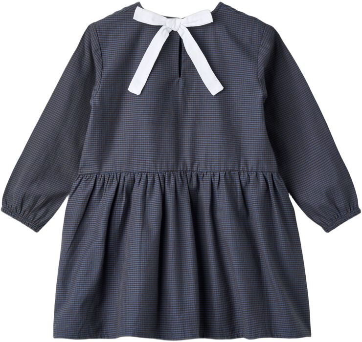 CHECKERED DRESS W. BACKSIDE BOW