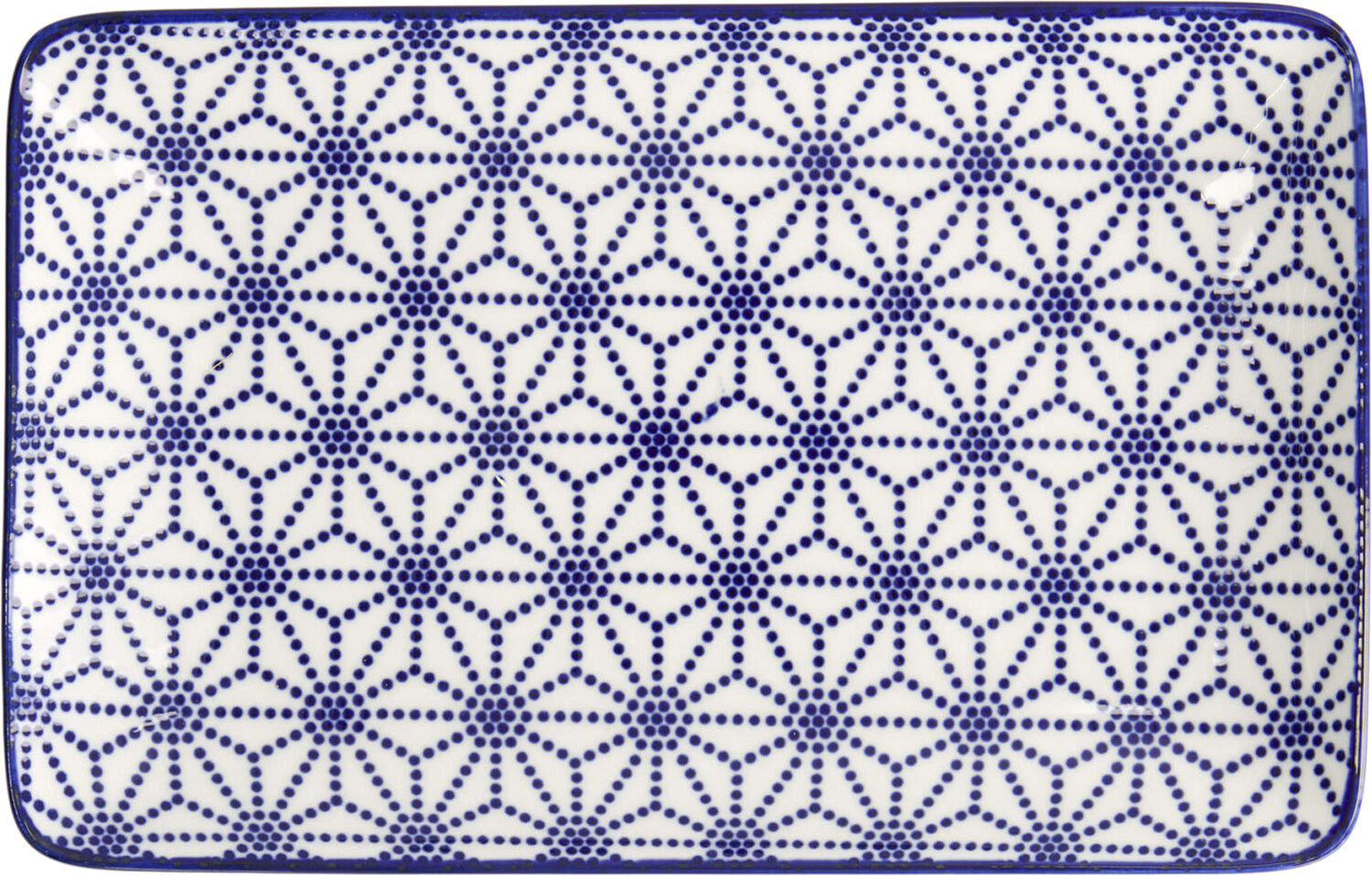 Nippon Bl&aring; plade rektangel 21x13,5cm Stjerne