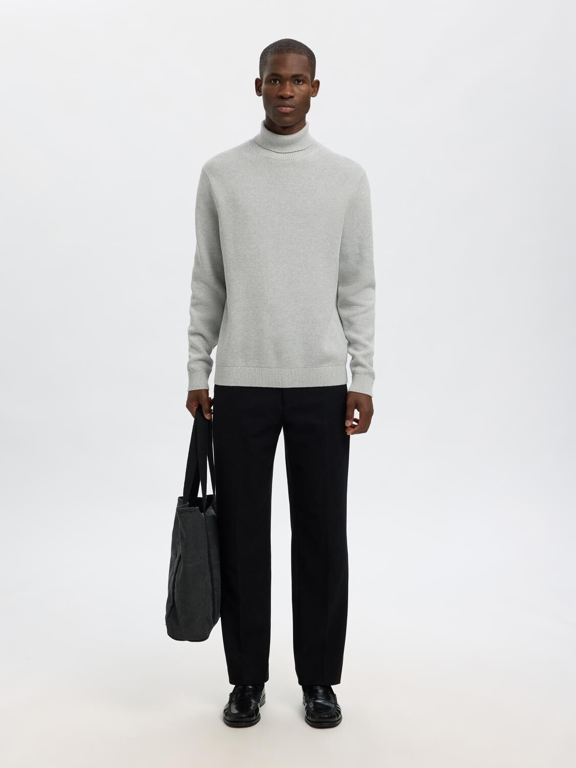 SLHDANE LS KNIT STRUCTURE ROLL NECK