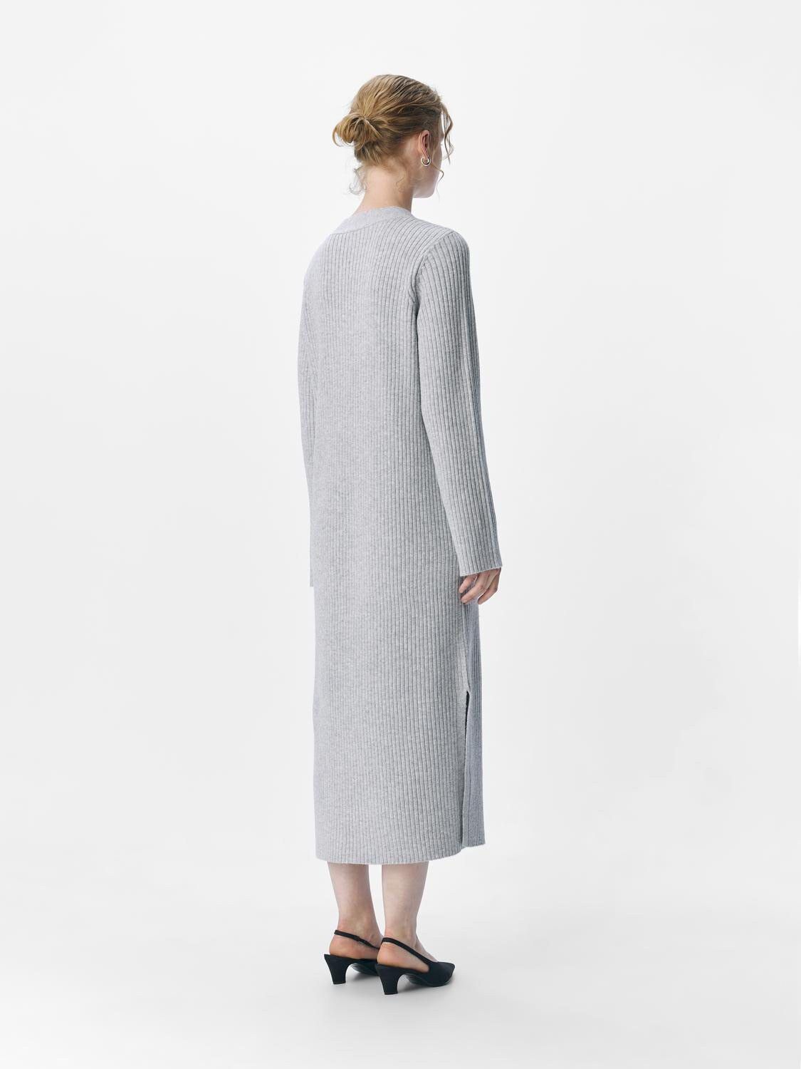 OBJELVA L/S RE V-NECK KNIT DRESS DI