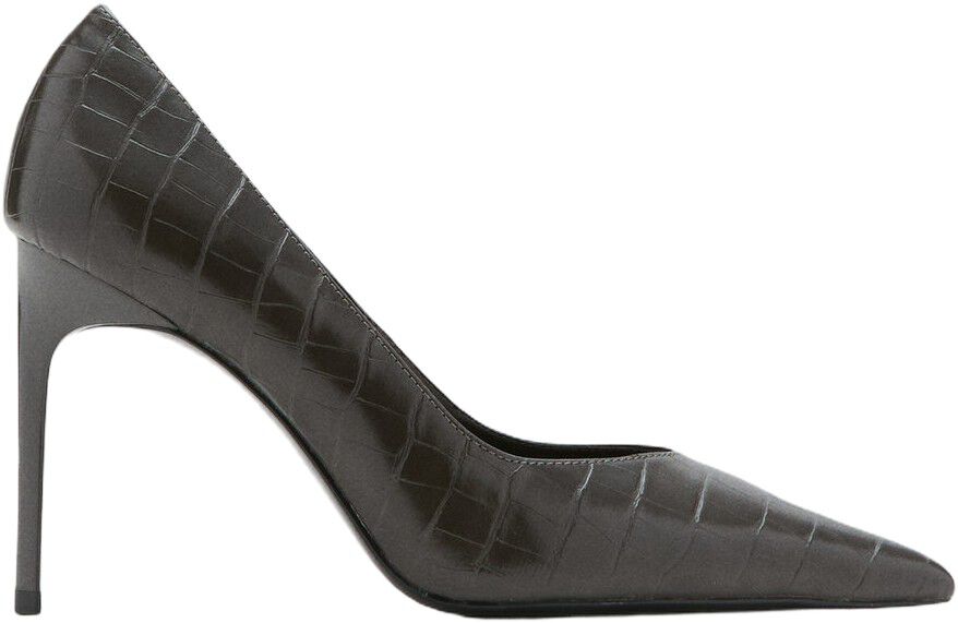 Croc-effect heeled shoes