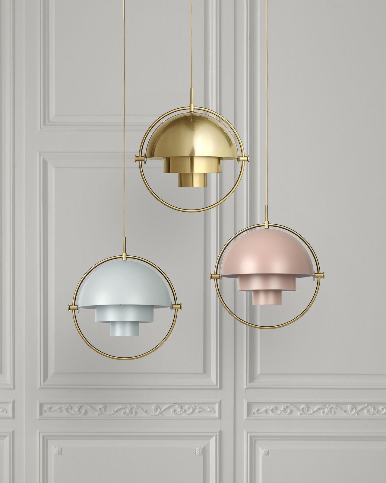 Multi-Lite Pendant (Base: Brass, Shade: Sea Grey Semi Matt)
