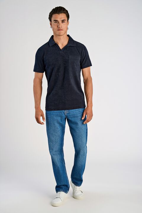 Towel v-neck polo S/S