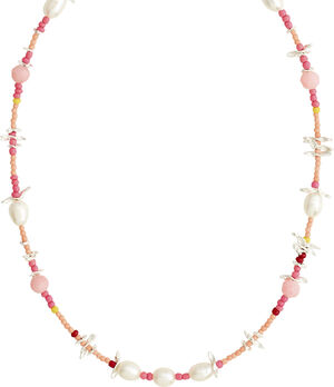 PAUSE necklace with freshwaterpearls coral/silver-plated