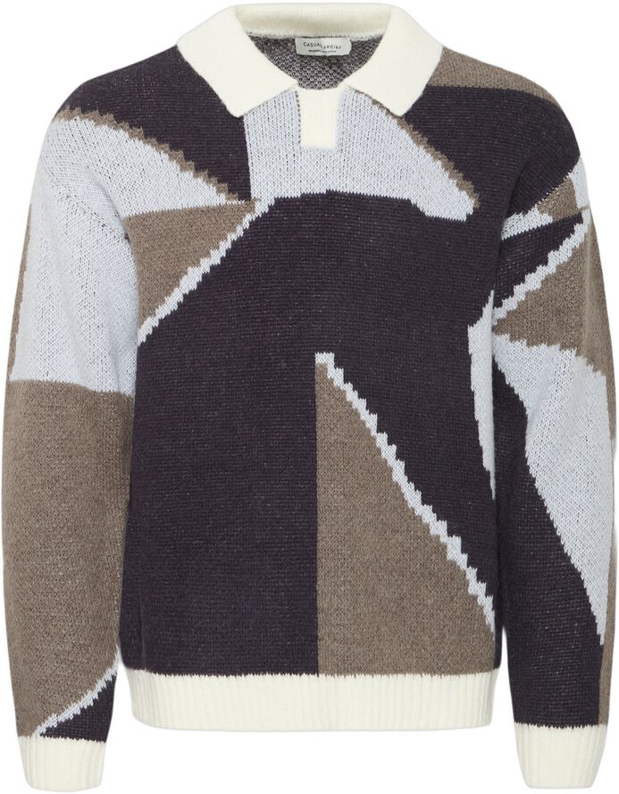 CFBIRK geometric knit with polo col