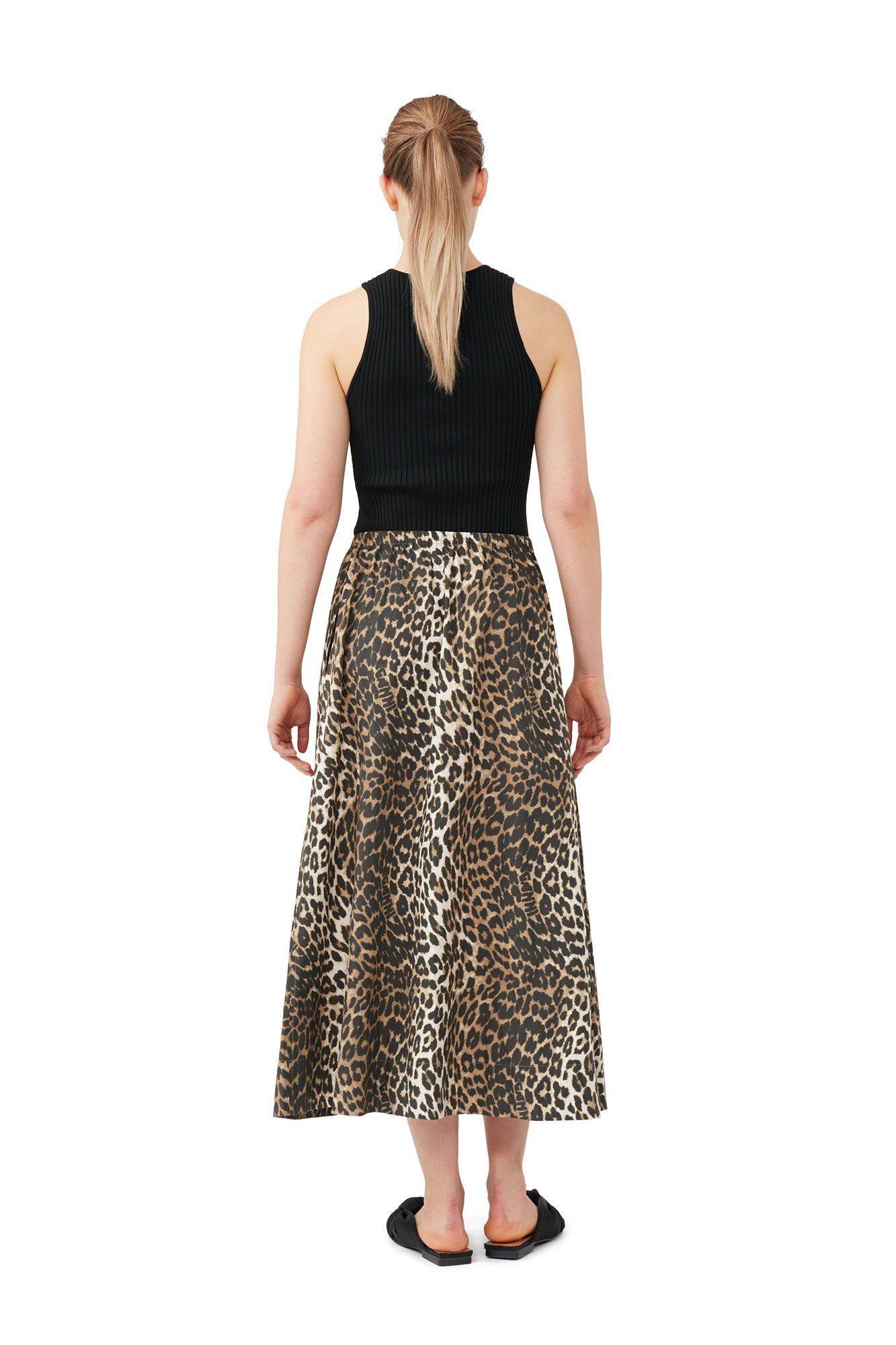 Svart &auml;rml&ouml;s melerad topp