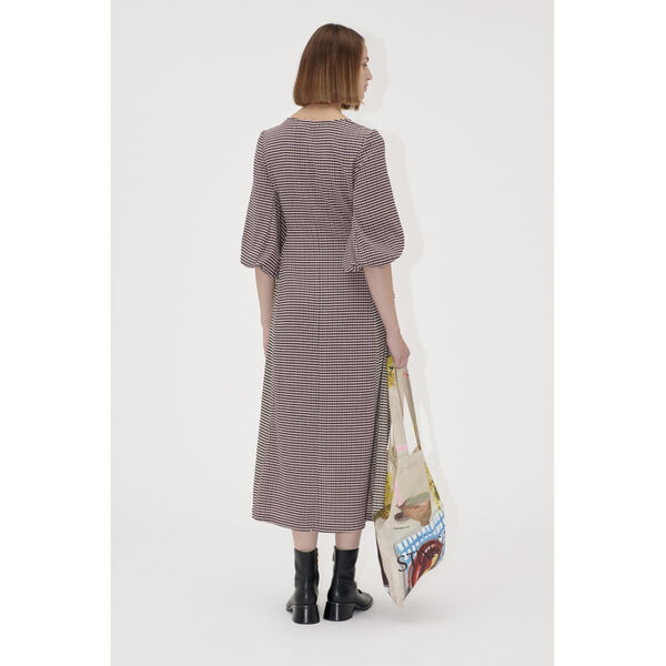 2247 Patchwork Jersey, Three-Quarter Sleeve Midi Dress