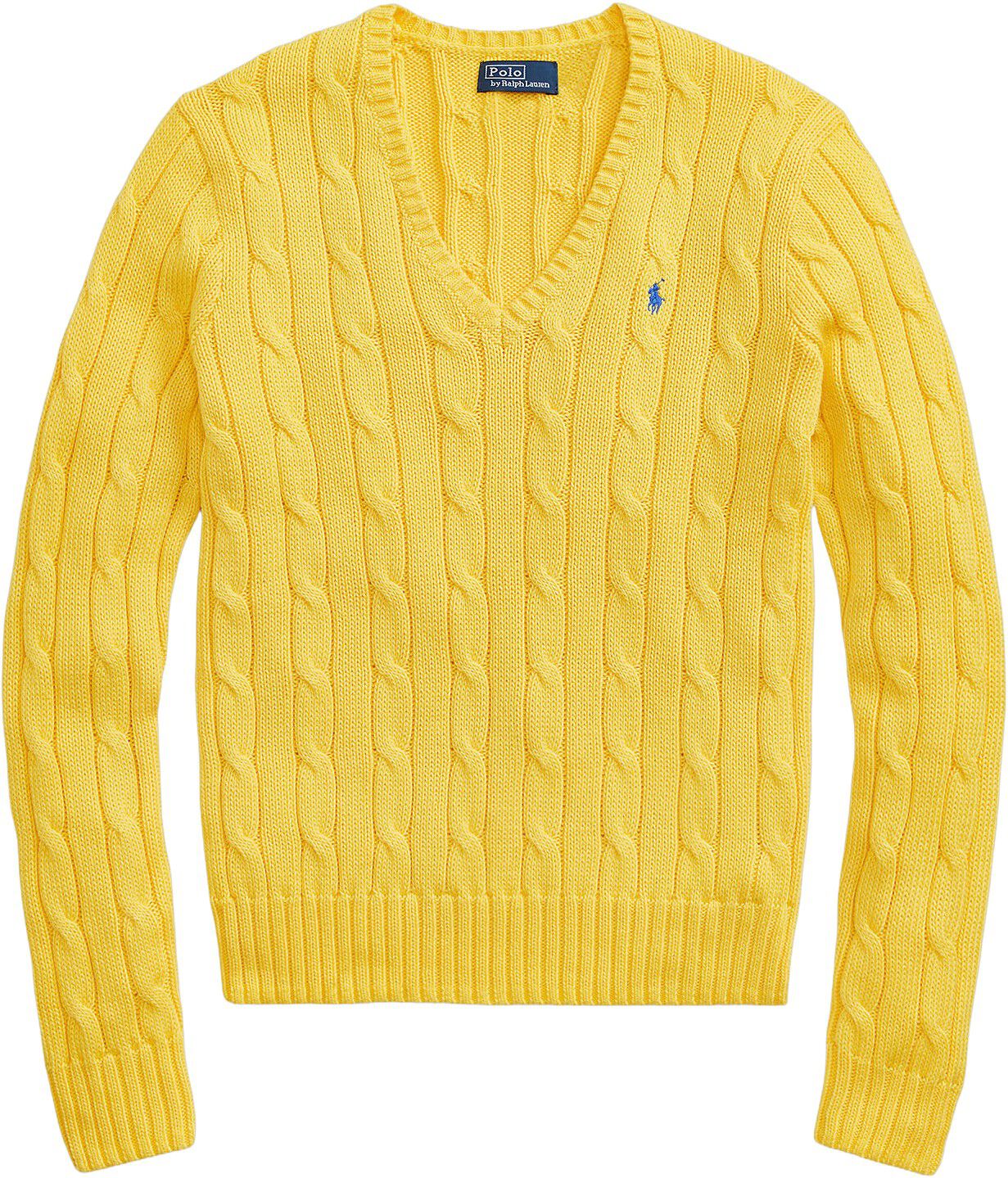 Cable-Knit Cotton V-Neck Sweater