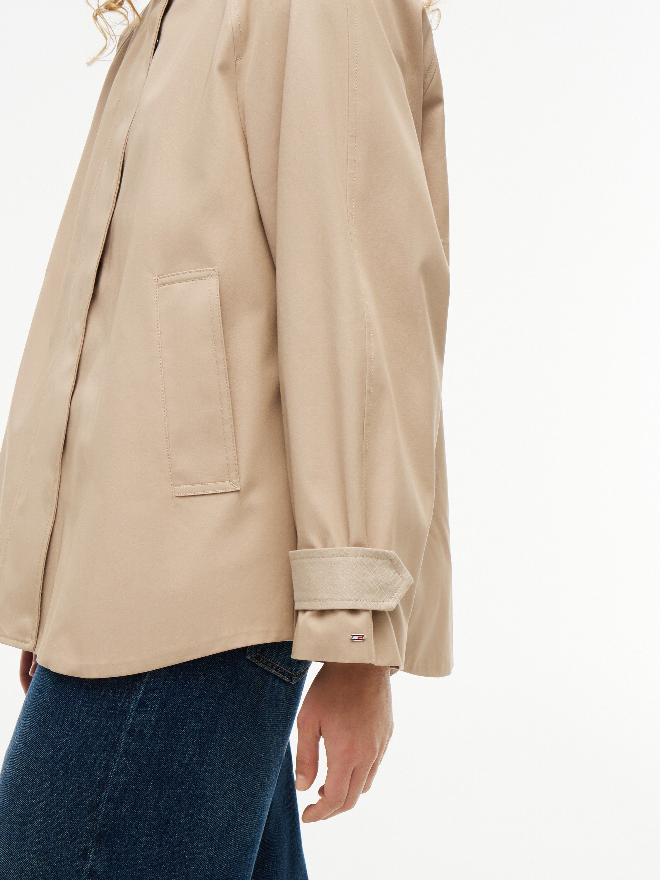 Flag Jacquard Twill Relaxed Cape Coat