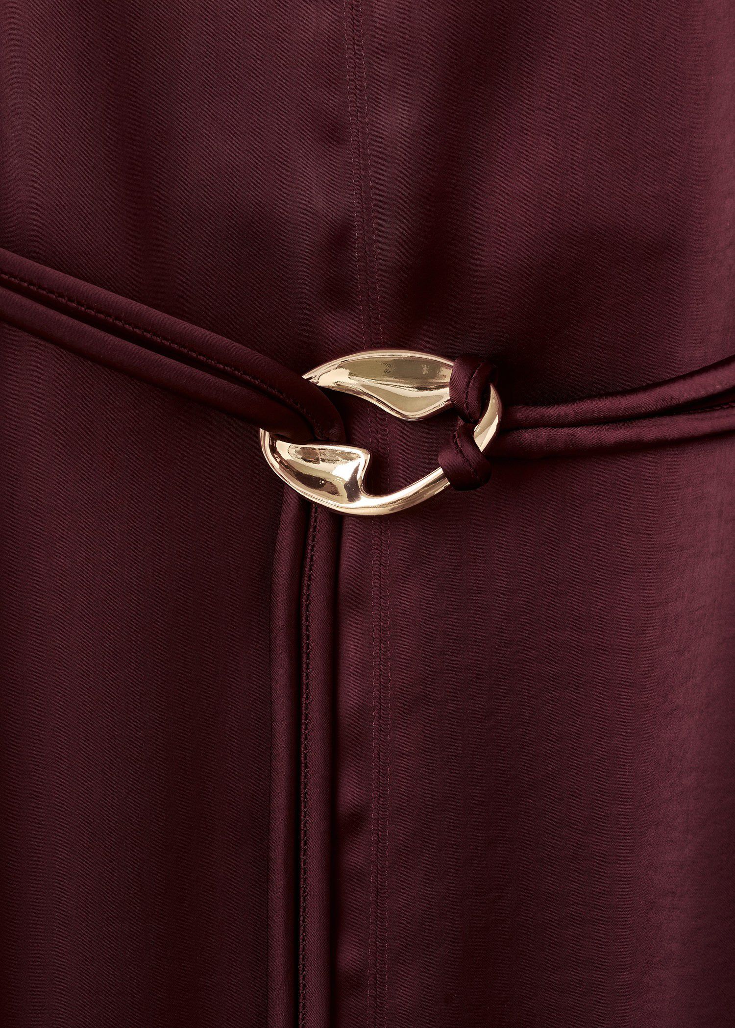 Belt satin dress