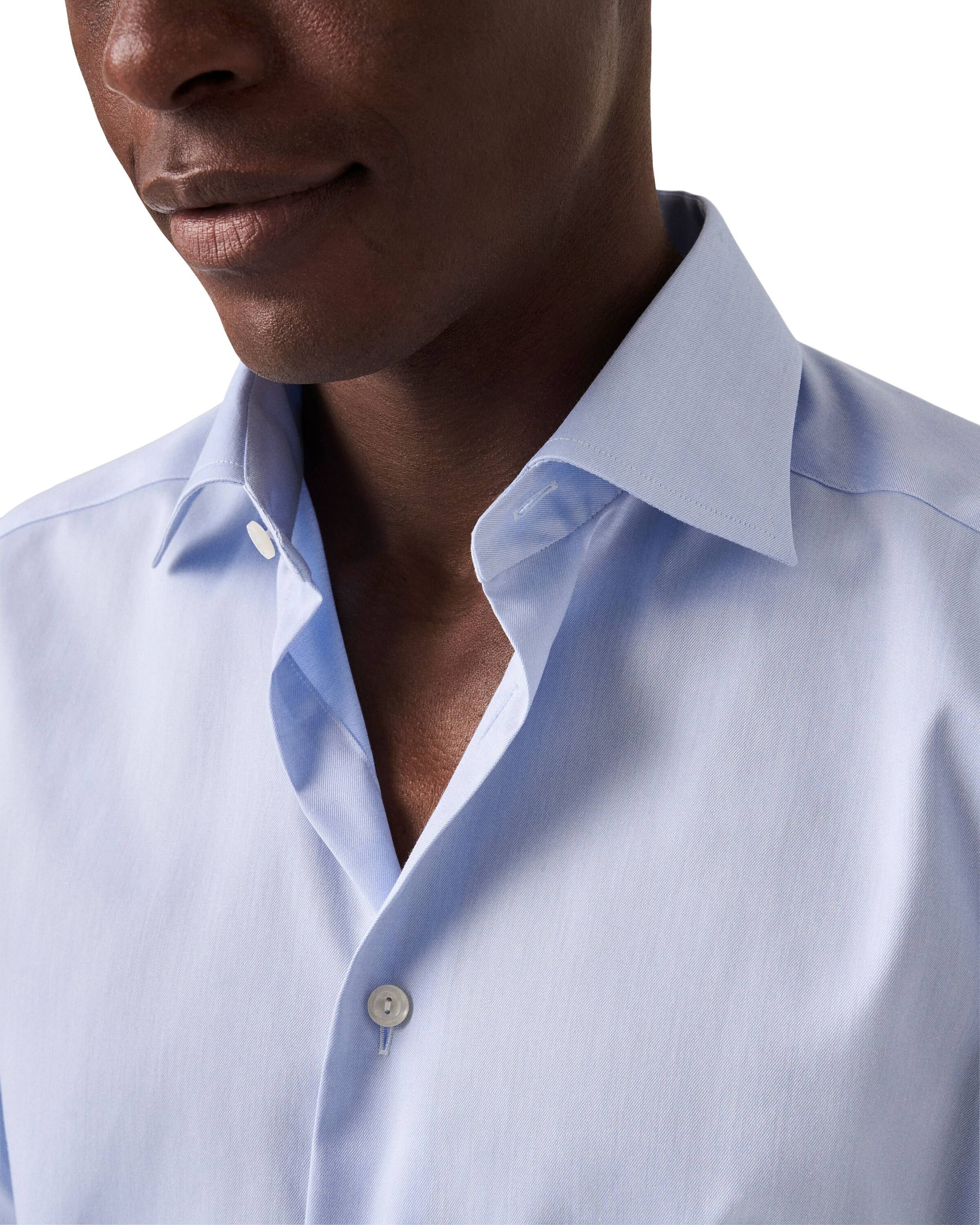 Light Blue Signature Twill Shirt Extra Long Sleeves - Contemporary Fi