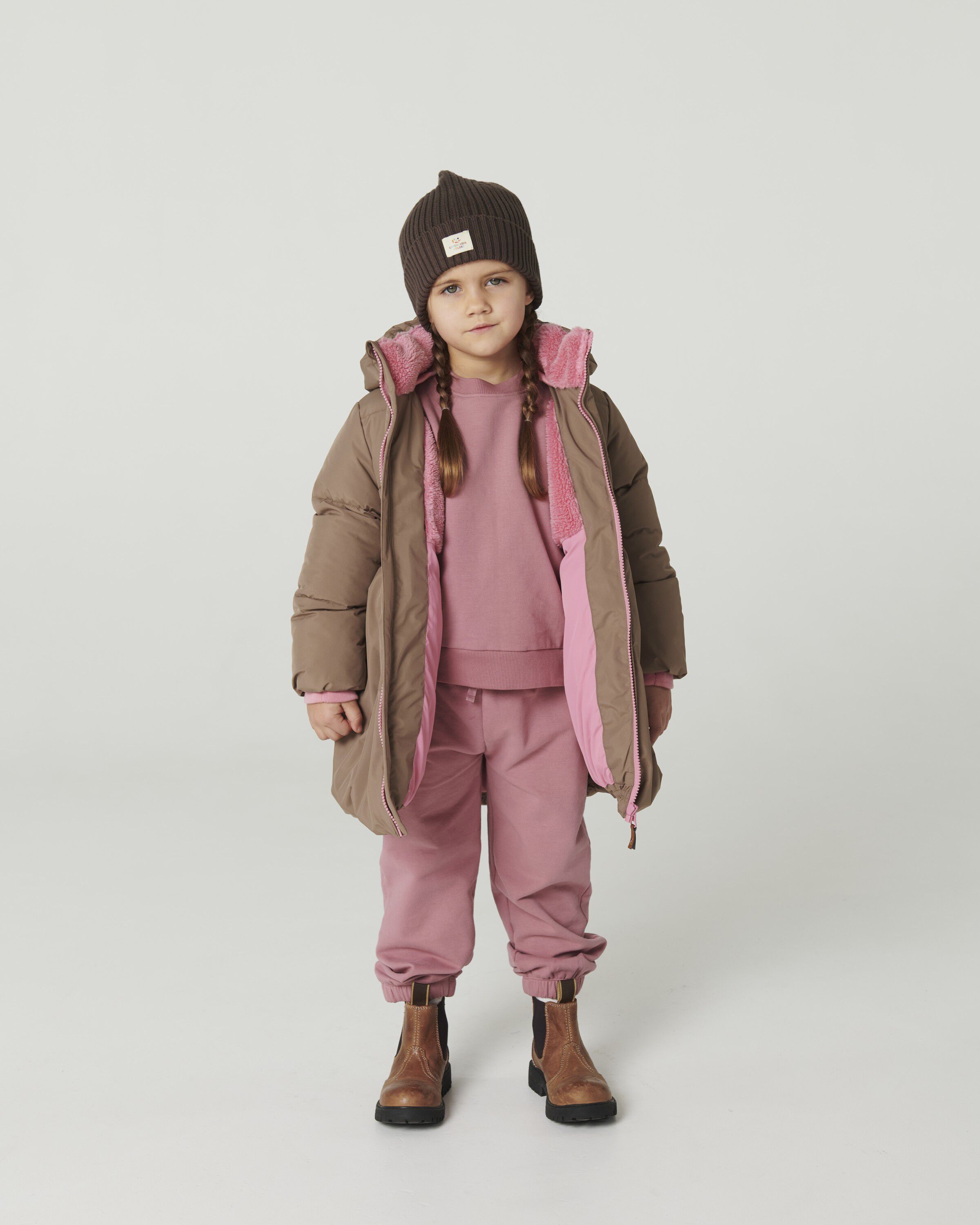 Puffer Long Frill Jacket w. Teddy Lining