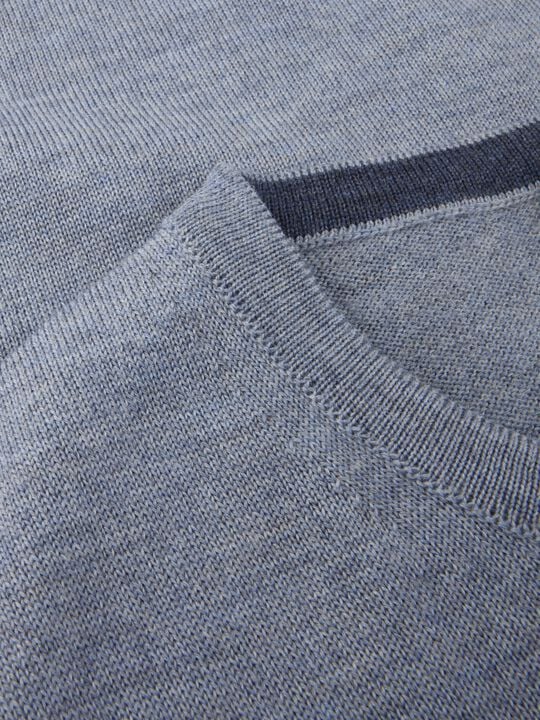 Sweater Knitted Crew Neck With Patch Merino Wool