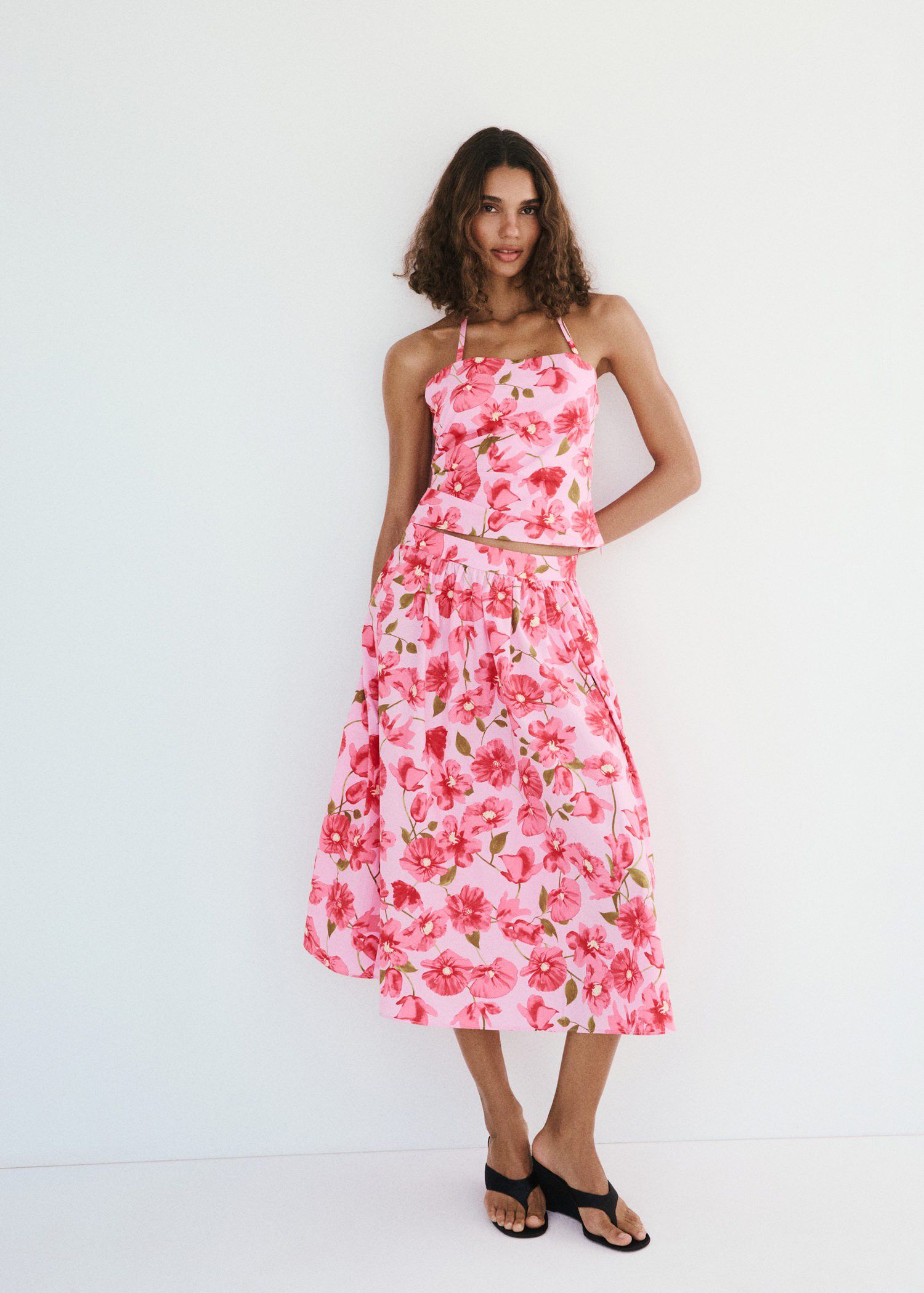 Floral halter neck top