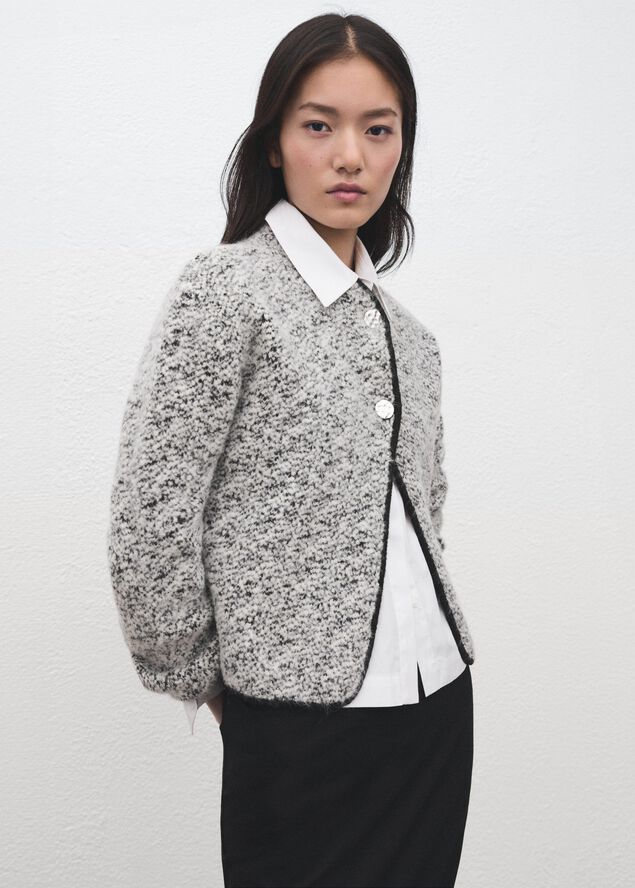 Flecked cotton-blend jacket