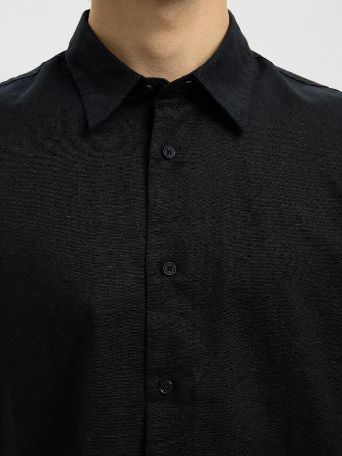 Slhregclay Linenblend Ss Shirt Cla Noos