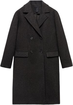 Double-breasted midi coat