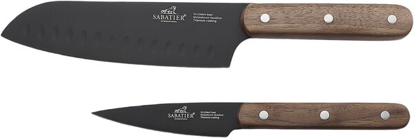 Knivset Phenix Walnut 2 delar Svart/Valnötträ