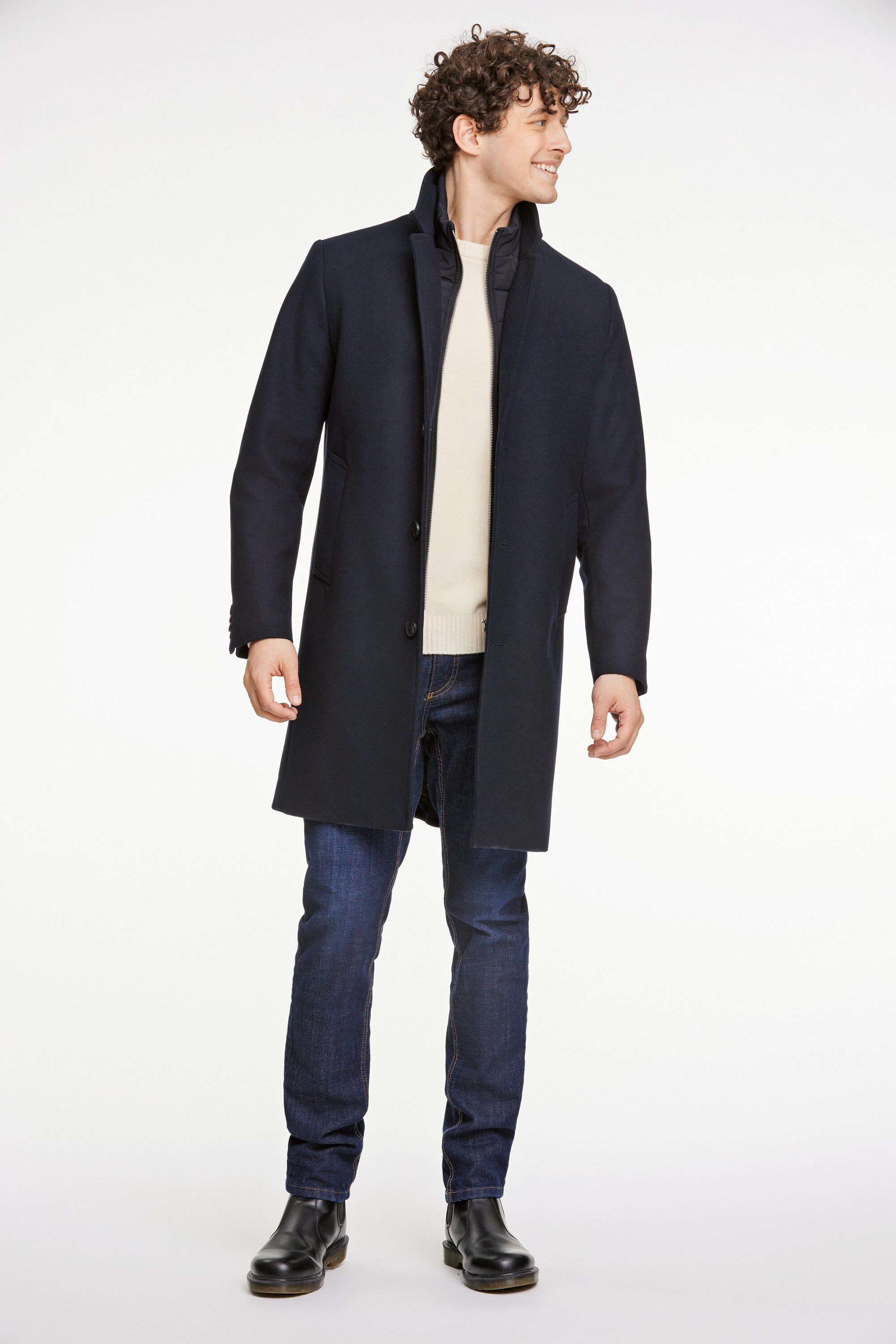 Detachable collar lapel coat