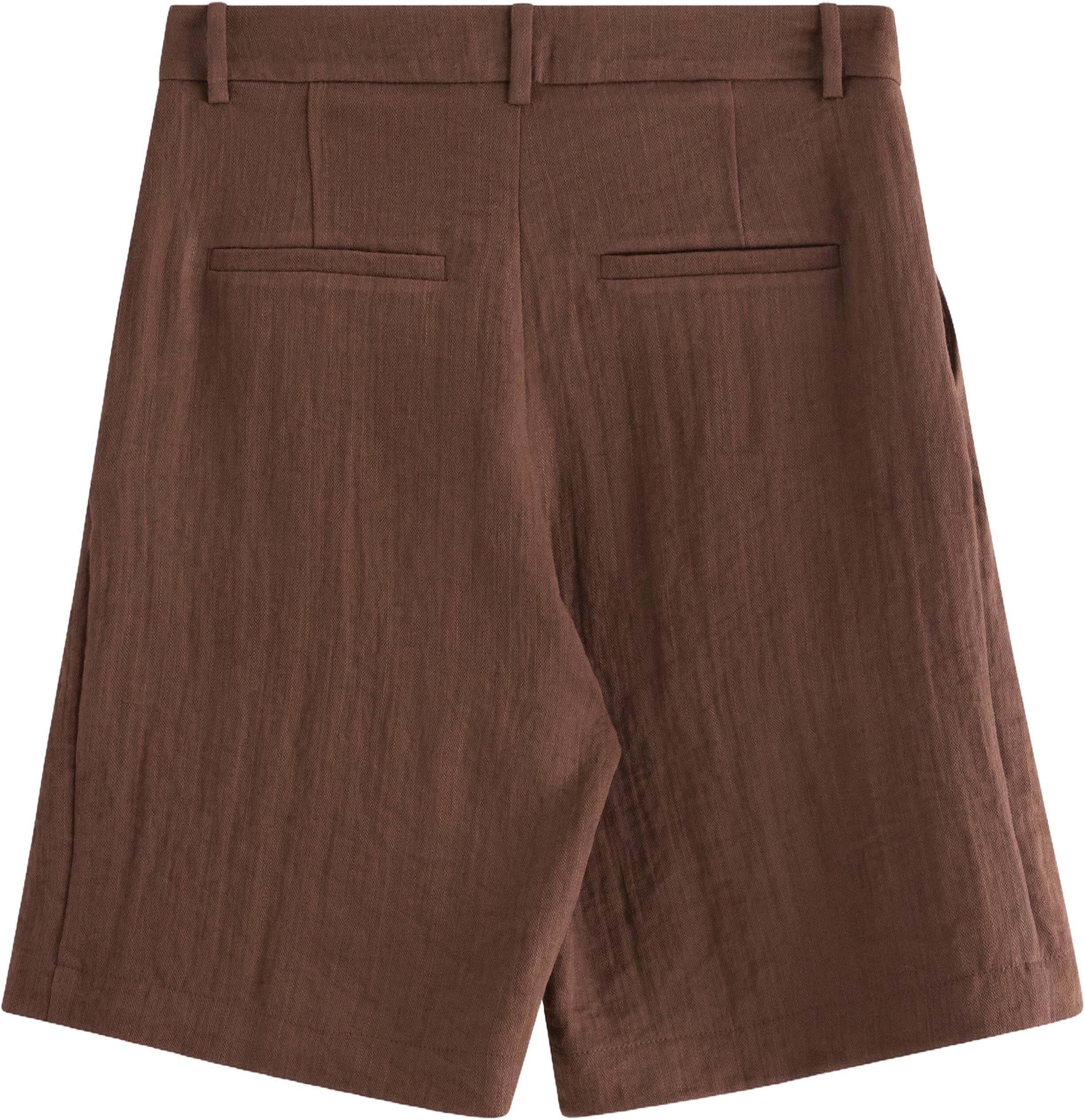 Shorts med h&oslash;y midje og plisseringe