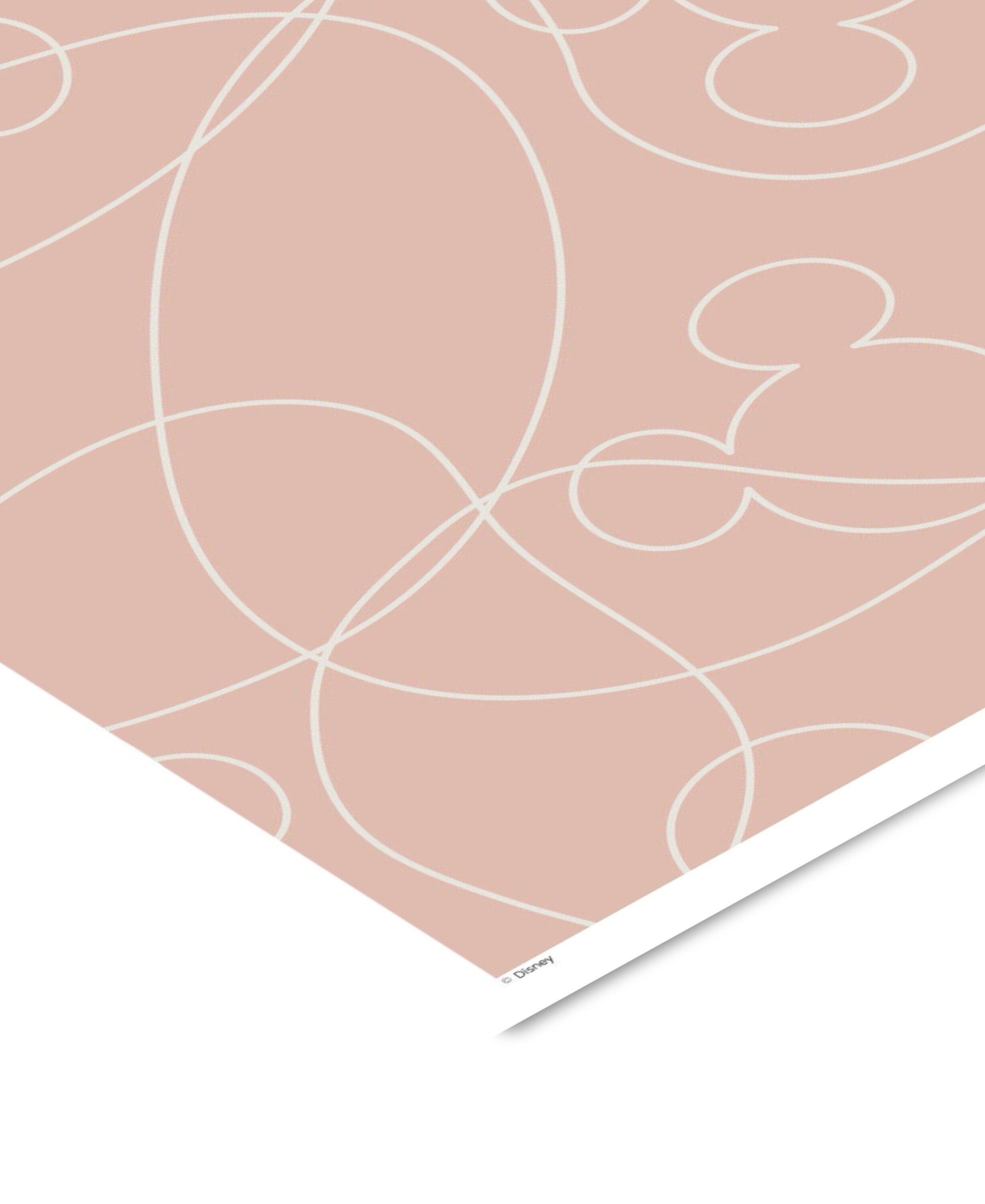 Disney - Mickey Mouse Pink & White Outline