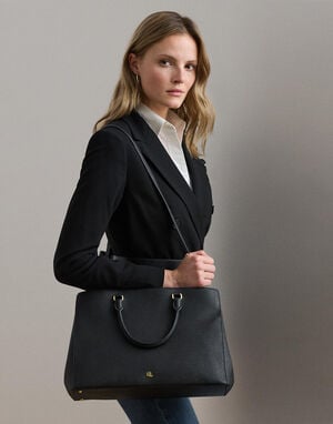 Crosshatch Leather Large Hanna Satchel