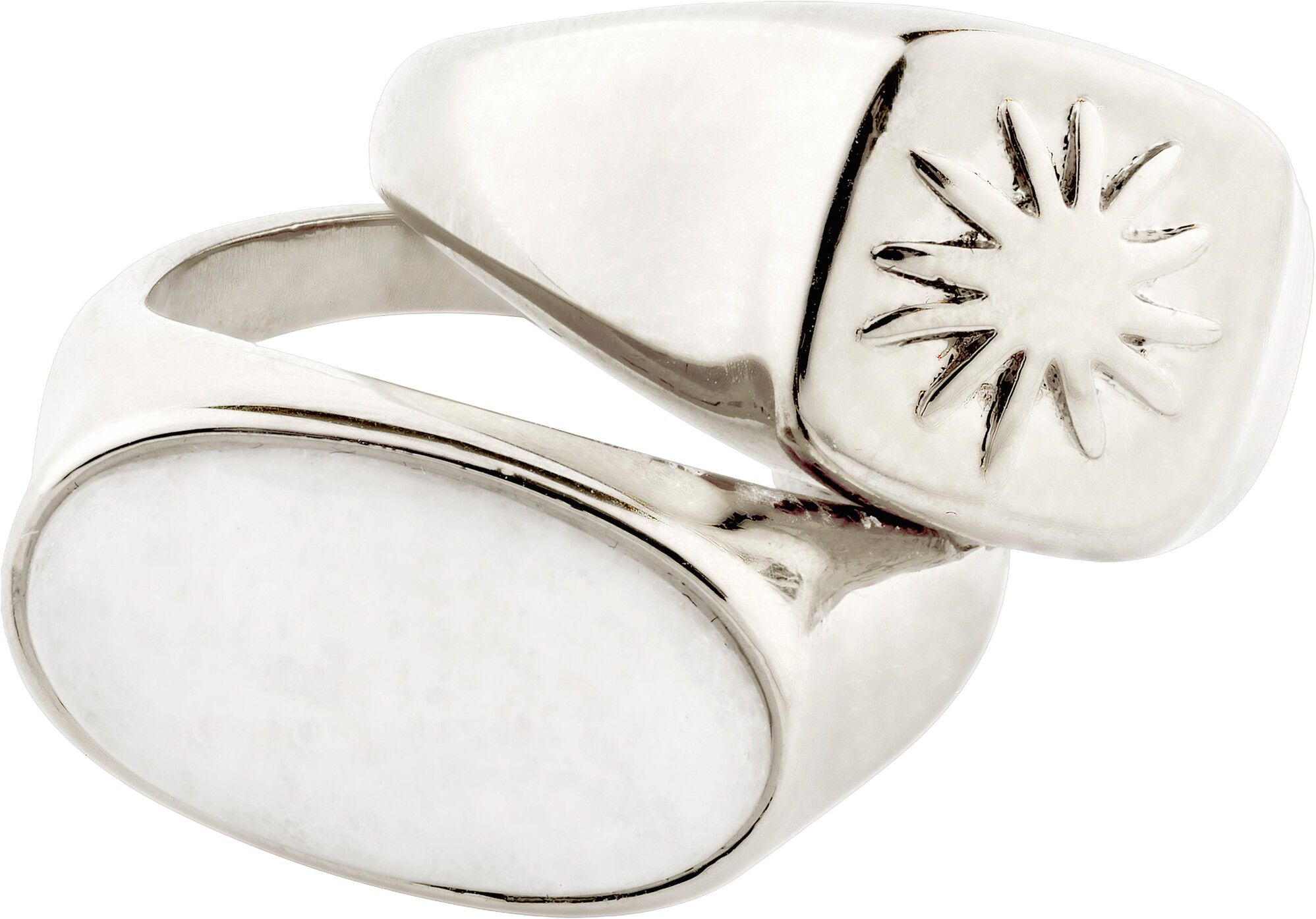 PRISM rings 2-in-1 set, silver-plated