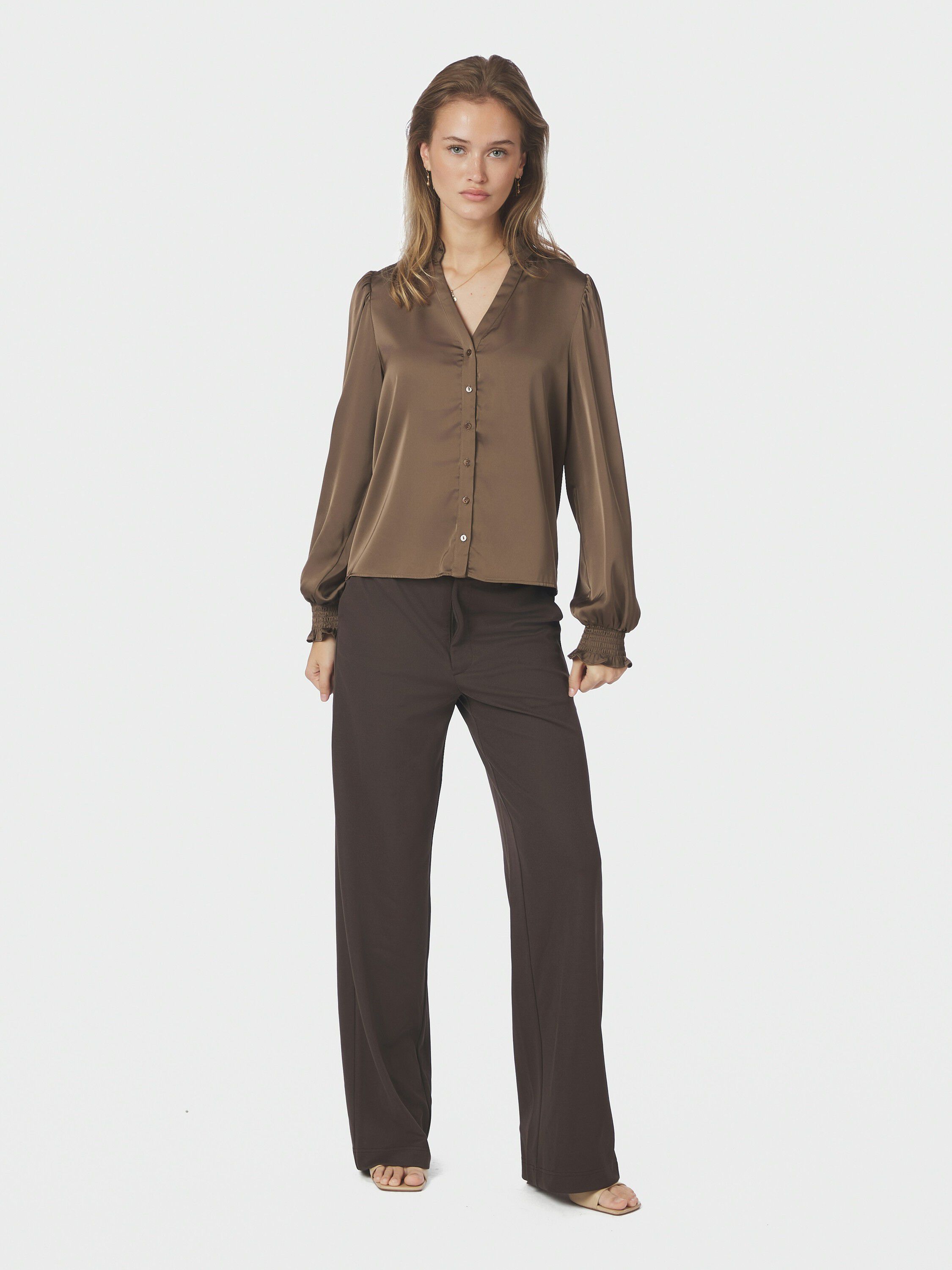 Delsie Drapy Sateen Blouse