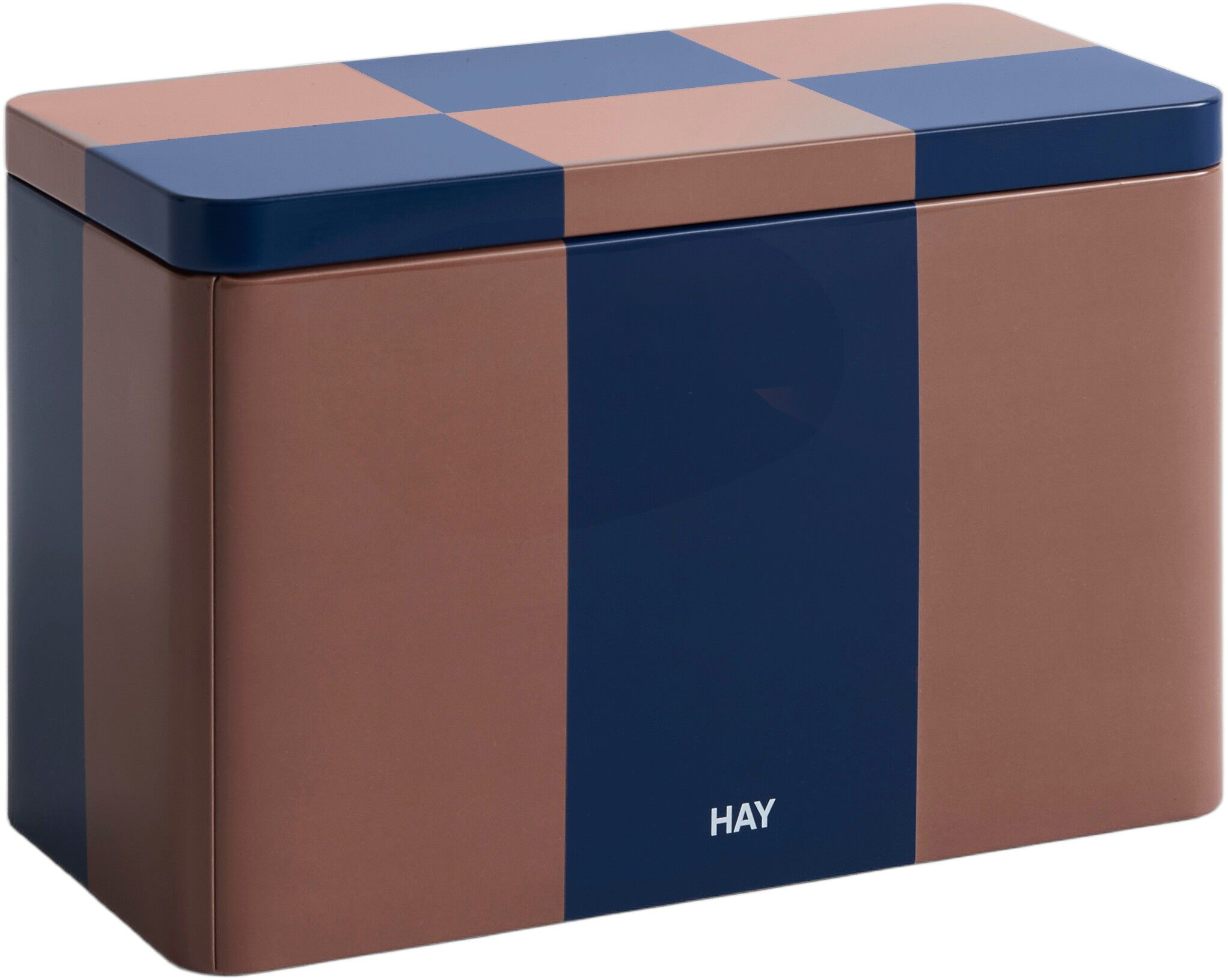 Tin Container-Medium-Brown and midnight blue