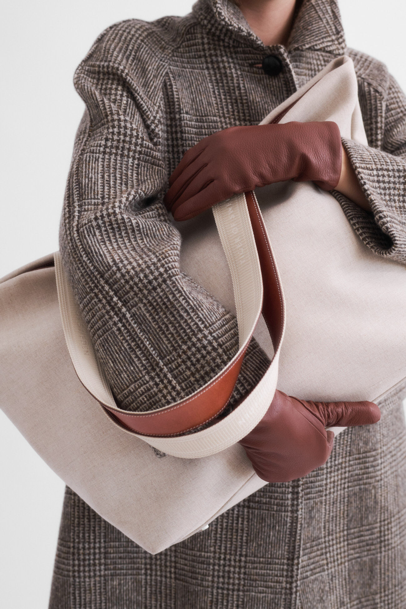 L&aelig;derhandsker med uld