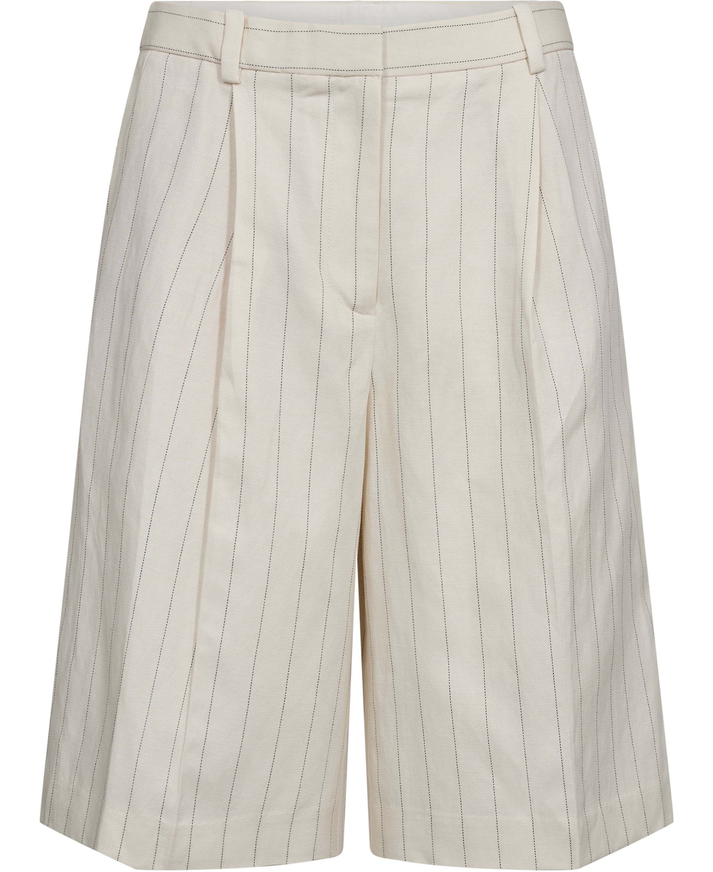 Straight linen Bermuda shorts