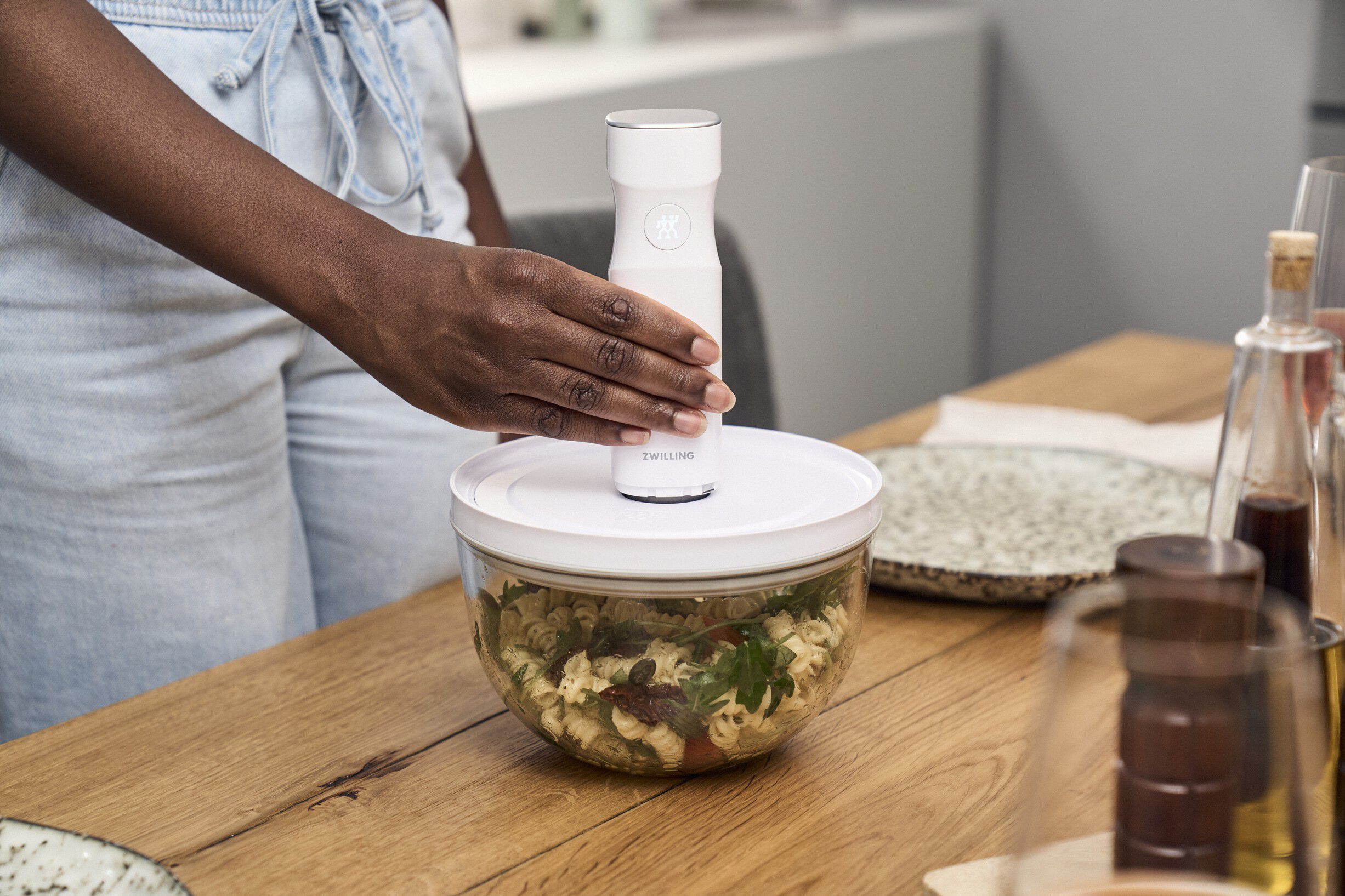 Fresh & Save BOWLS Vakuumsk&aring;l M / 19 cm, Glas, Transparent