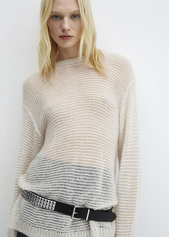 Semi-transparent knitted sweater