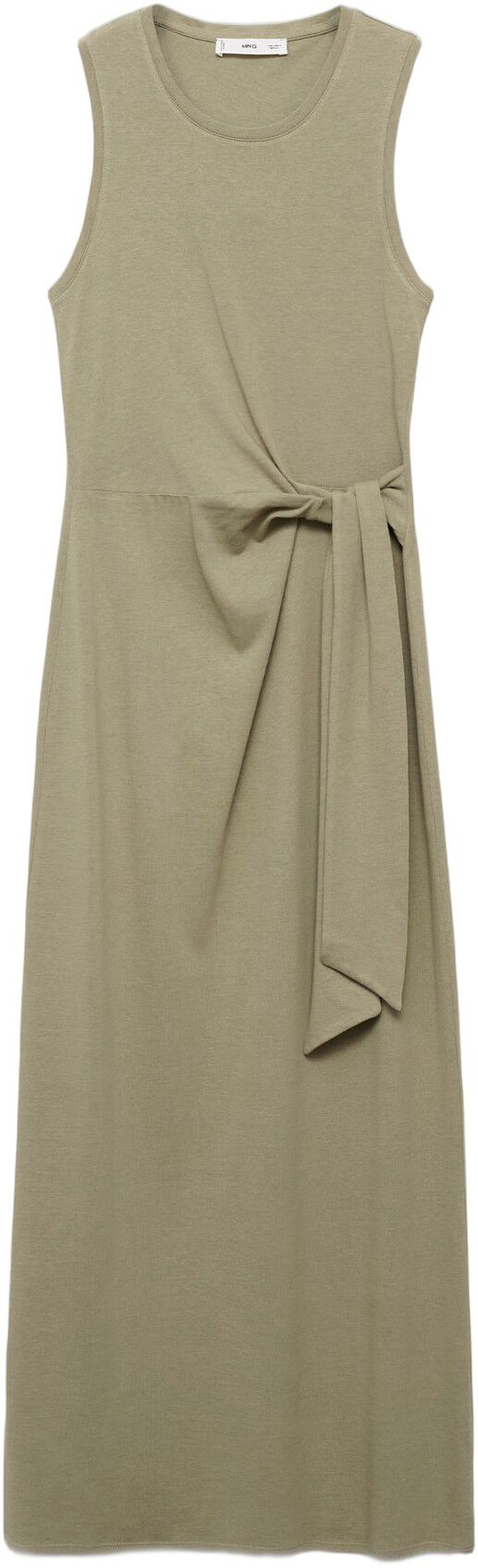 Cotton midi-dress with knot detail