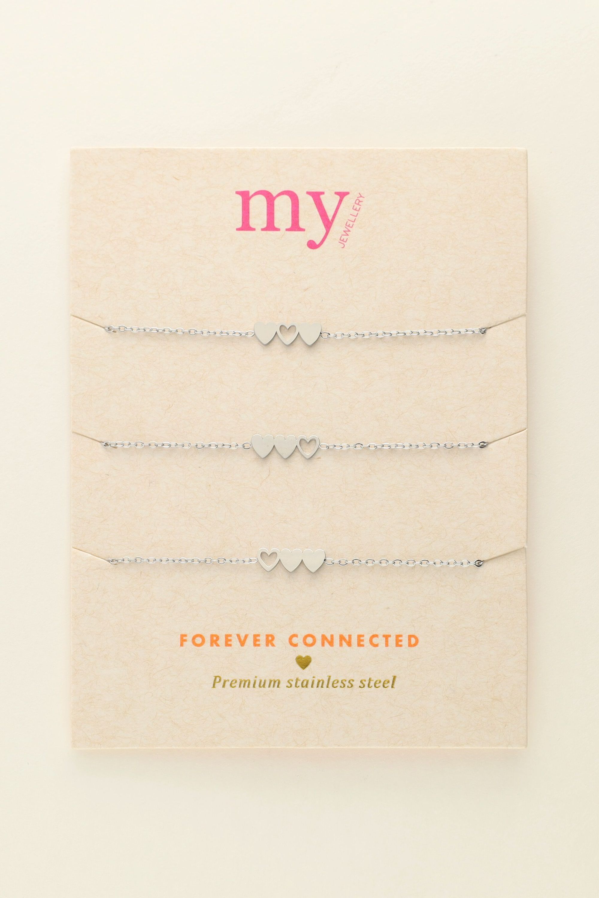 Bracelet set triple heart