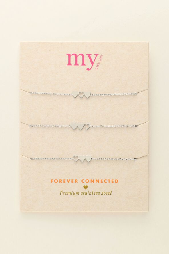 Bracelet set triple heart