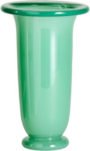 Empire Vase-Large-Green with dark green rim