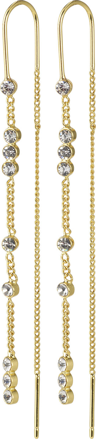 GOLD-PLATED KAMARI CHAIN EARRINGS W/ CRYSTALS