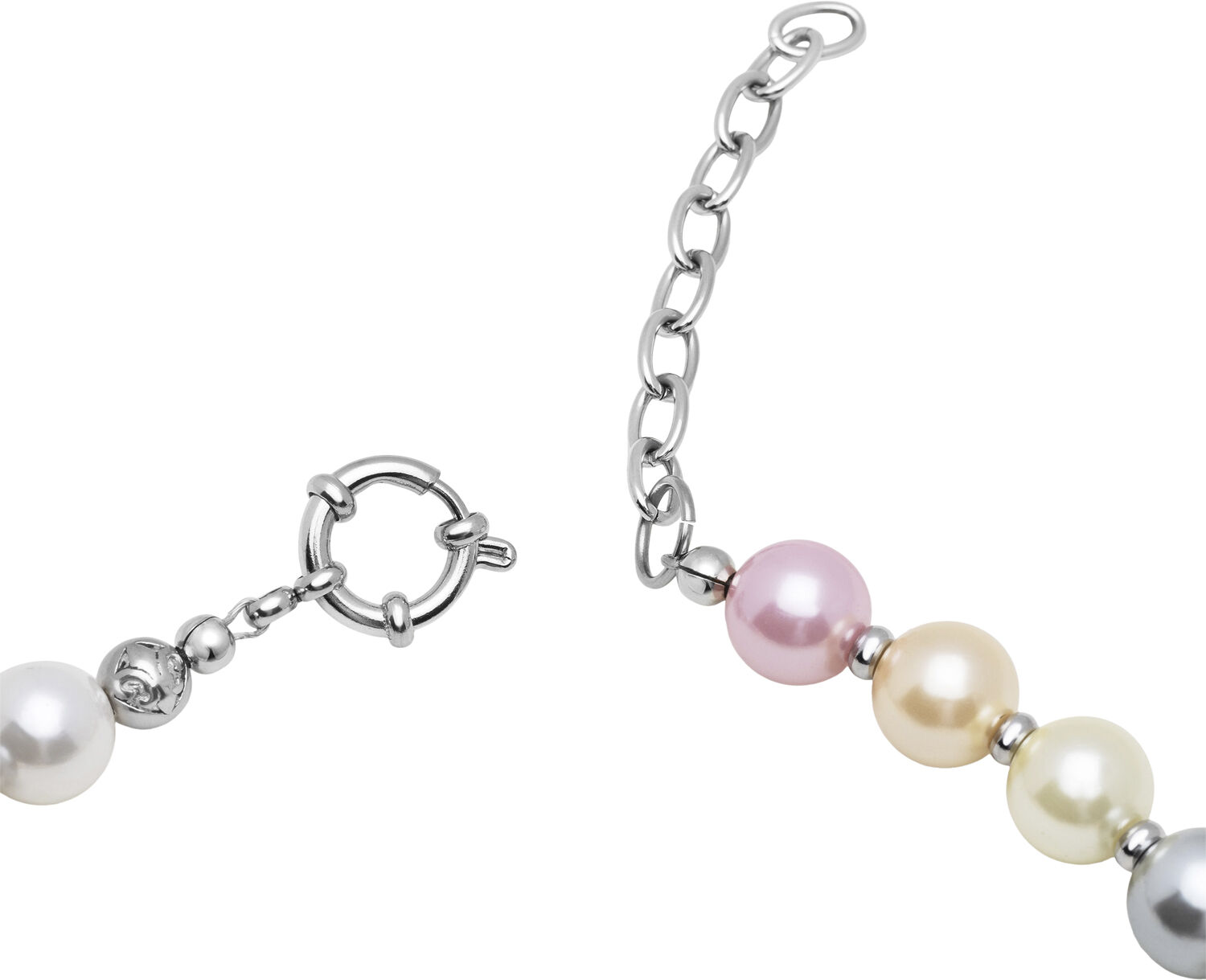 Pastel Pearl Necklace with Stainless Steel