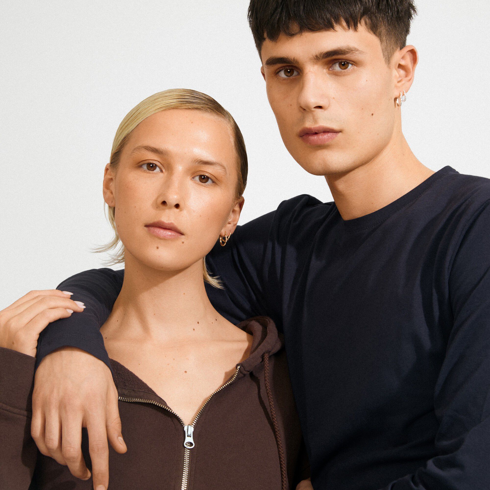 SENSE hoop &oslash;reringe, 2-i-&eacute;t s&aelig;t, guldbelagt