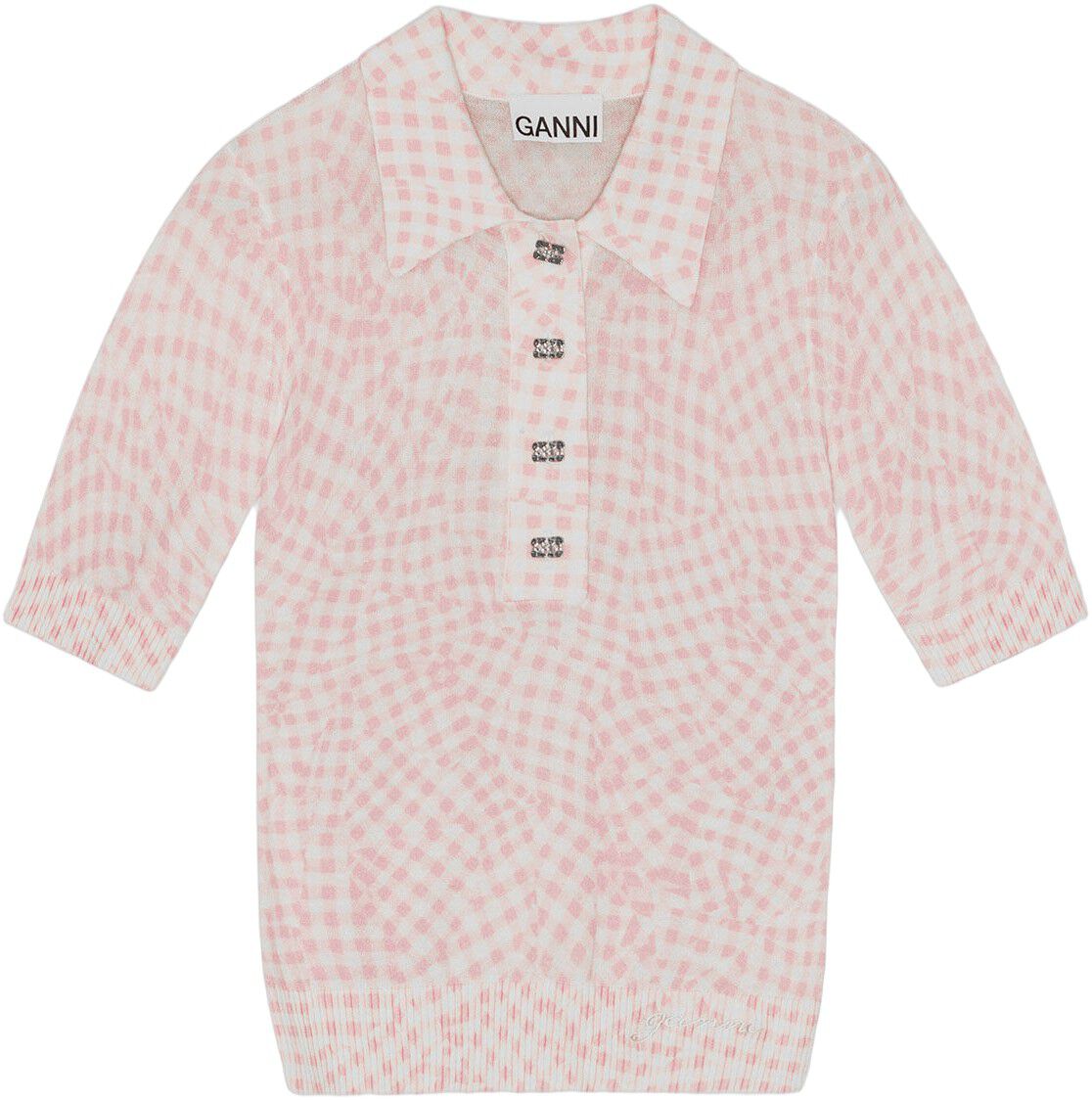 Sheer Cotton Printed Polo