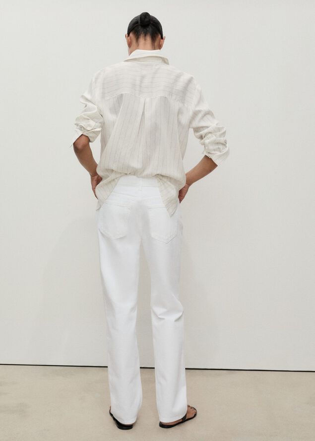Mid-rise straight jeans