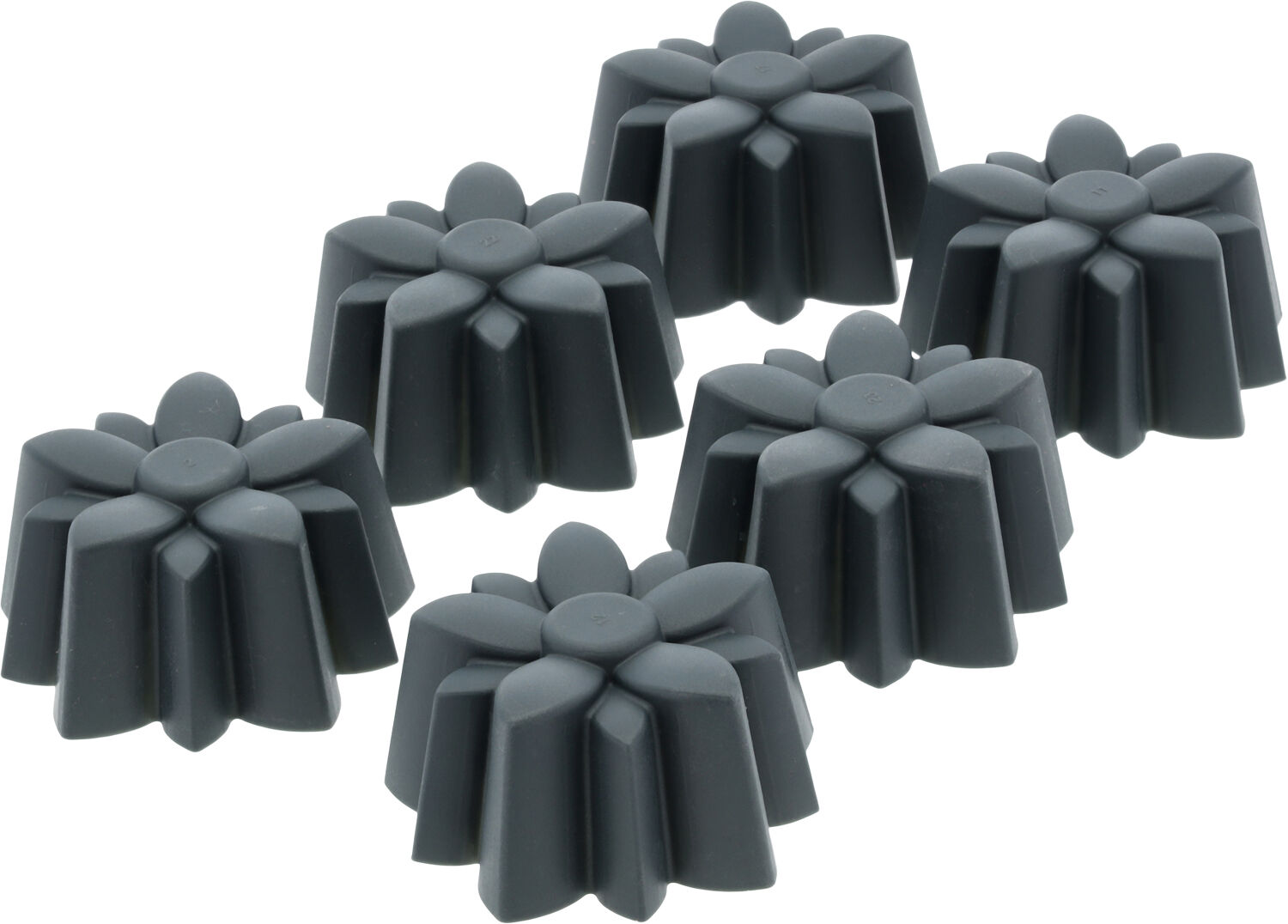 Muffinsform Blomma 6 st Gr&aring; Silikon