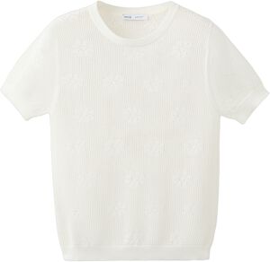 Short-sleeved knitted sweater