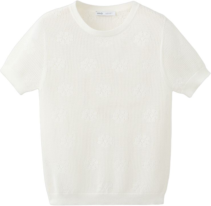 Short-sleeved knitted sweater
