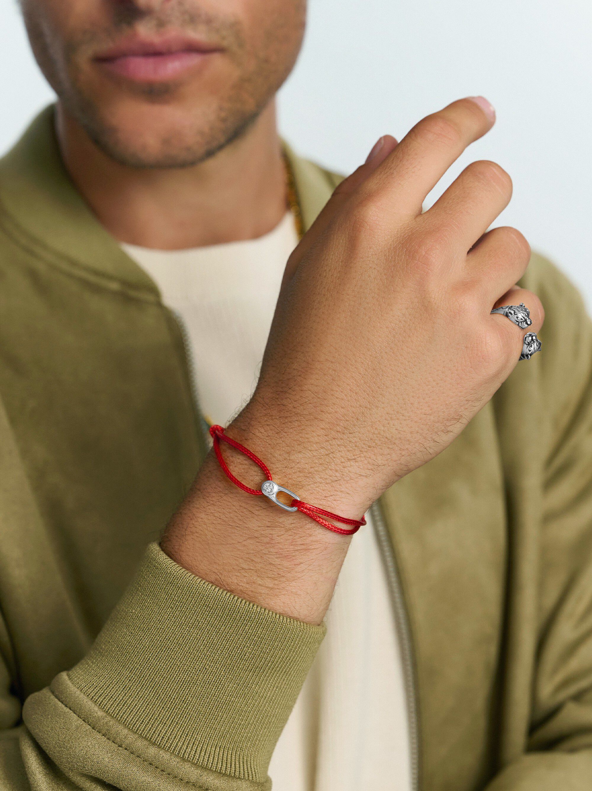 String Bracelet with Silver Hook